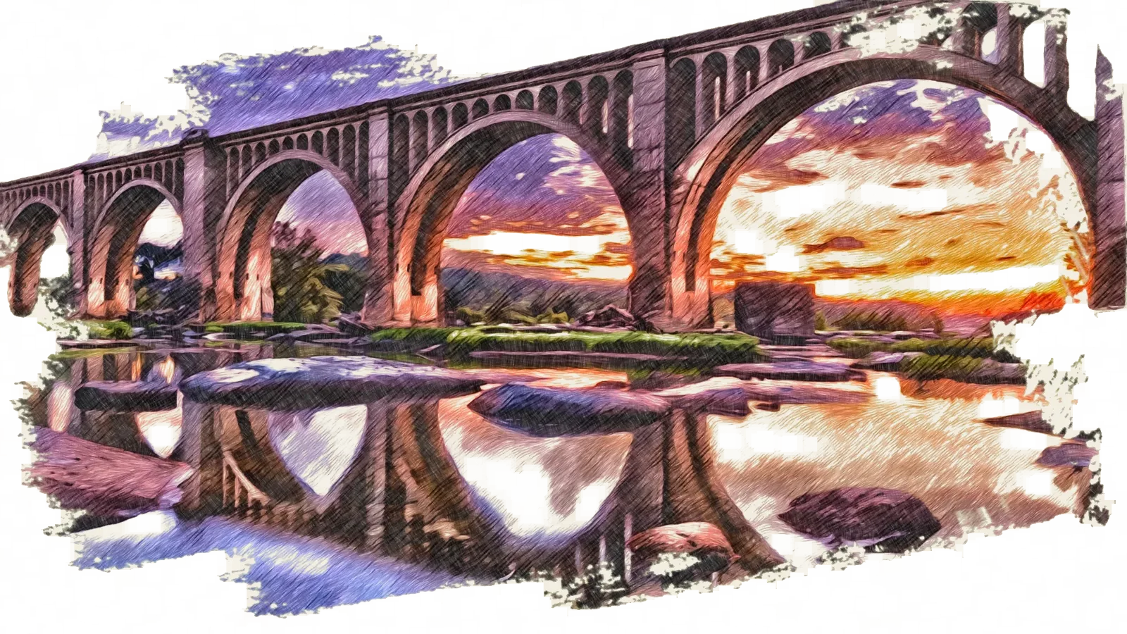 The CSX A-Line bridge over the James River, Richmond, Virginia